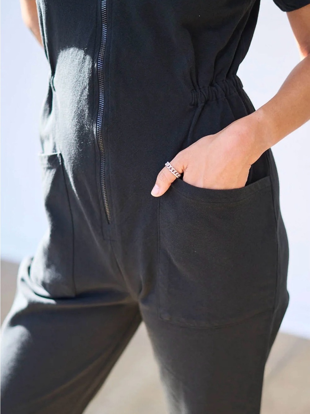 Noble Black Short-Sleeve Zip-Front Utlility Suit - Picture 3 of 10